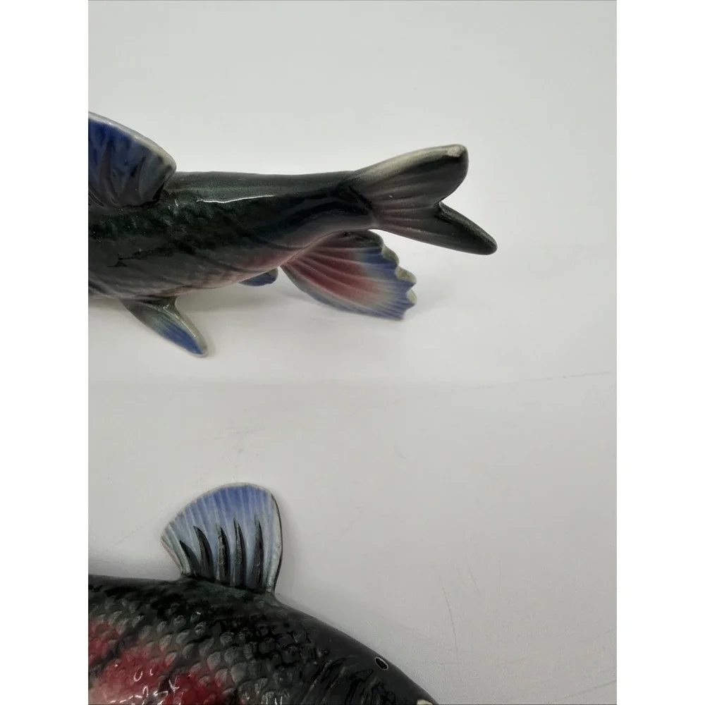 VTG Ceramic JAPAN Trout FISH Salt & Pepper Shakers 2 1/2